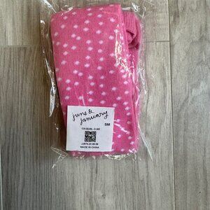 June & January Bubblegum Dot Pink Tights